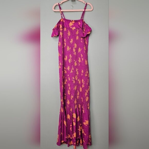 Anthropologie Women's Smocked Ruffled Off-The-Shoulder Midi Dress, XS - Picture 5 of 8